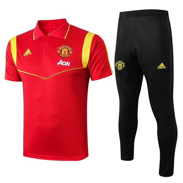 Polo Manchester United Conjunto Completo 2019-2020 Rojo Oro Negro